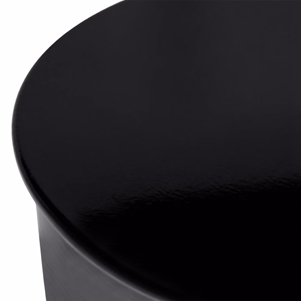 Wyld and Coco Black Lacquered Metal Drum-Shape Round Accent Side Table – 3