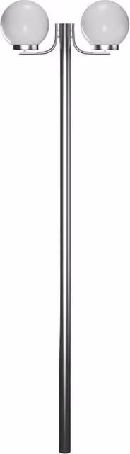 Berkfield Modern Garden Lamp Post with 2 Lamps in Silver, Height: 220 cm