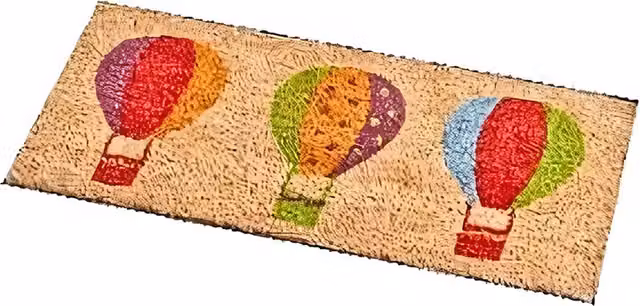 Garden Mile Natural Coir Outdoor Door Mat with Multicolour Balloon Graphic