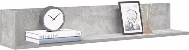 Berkfield Home Wall Mounted Shelves, 2 Pack, Concrete Grey, W: 100 cm, D: 16.5 cm, H: 16.5 cm – 1