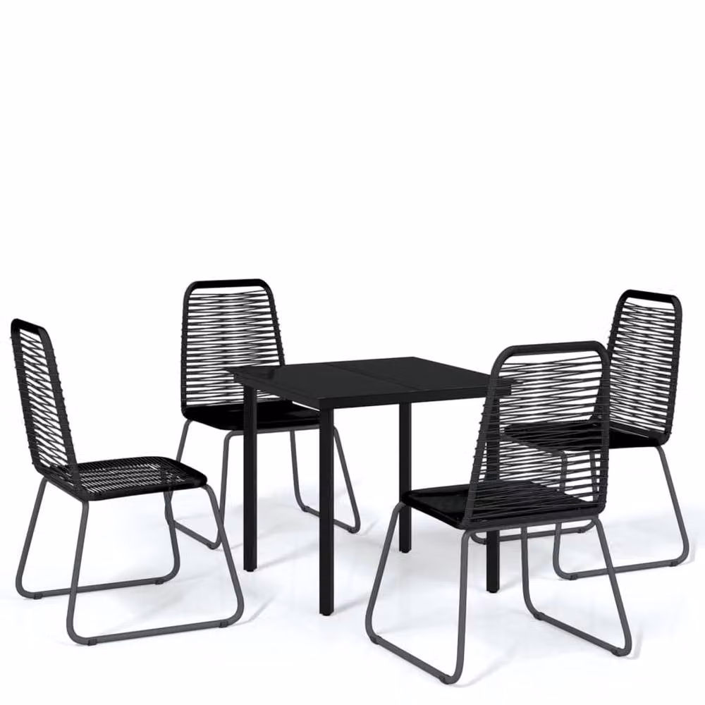 Berkfield Home 5 Piece Modern Garden Dining Set in Black – 2