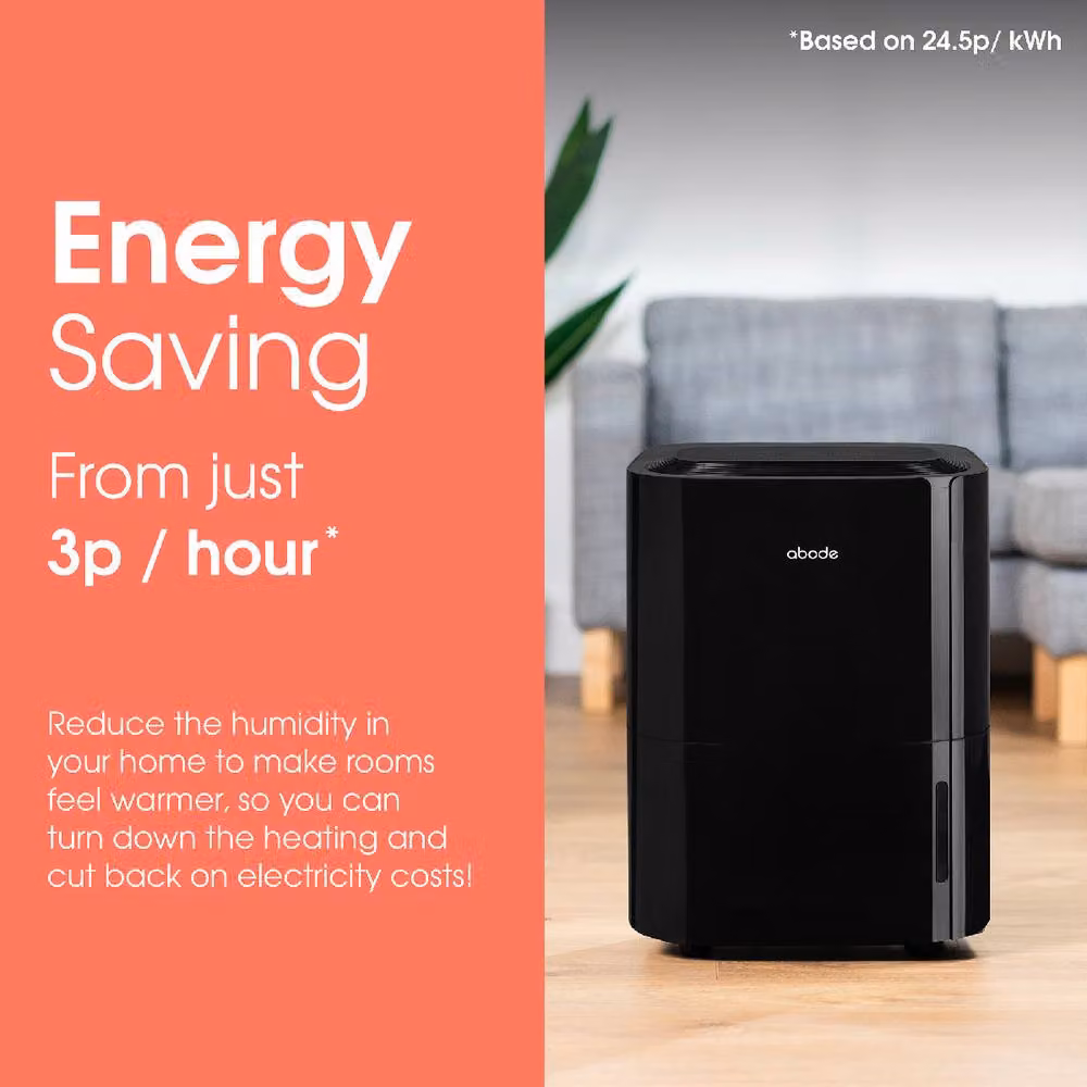 Abode ADH1601 Dehumidifier for Damp, Mould and Clothes Drying, 16 L/Day Capacity for Rooms up to 44m2, Black – 4
