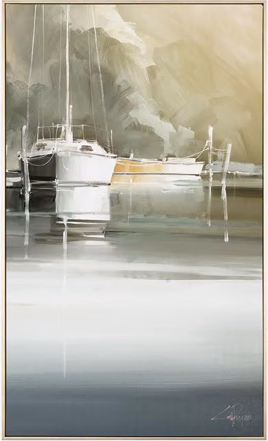 Perch & Parrow Voyage Abstract Multicolour Framed Canvas Wall Art