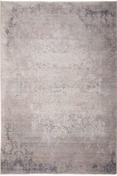 Kukoon Beige and Mid Grey Distressed Abstract Vintage Rug, Non-Slip and Washable, W: 60 cm, L: 110 cm – 1