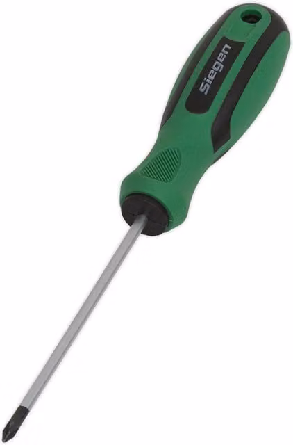 Loops Pozi Head 0 x 75mm Screwdriver with Soft Grip Handle and Chrome Vanadium Shaft in Multicolour and Green