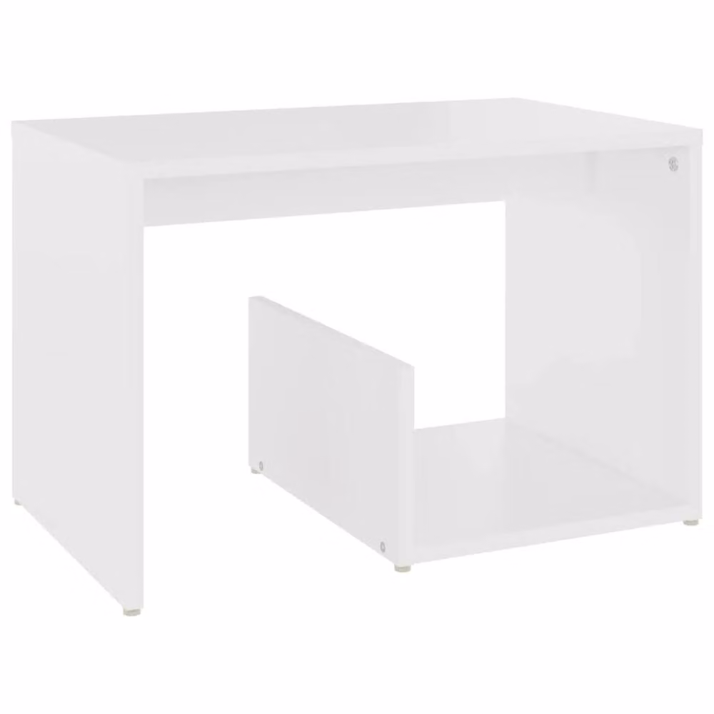 Berkfield Home White Side Table in Engineered Wood, W: 59 cm, D: 36 cm, H: 38 cm – 2