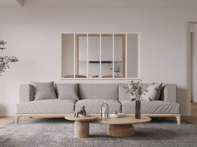 Vente-unique Powder-Coated Aluminium and Glass Partition, White, W: 180 cm, H: 105 cm – 1