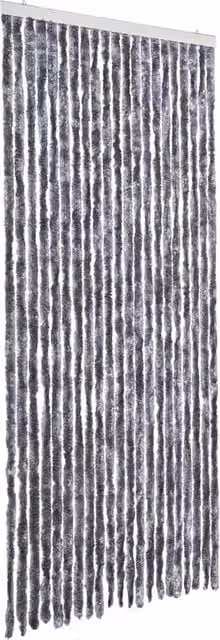 Berkfield Home Silver Chenille Insect Curtain, W: 90 cm, H: 220 cm – 1