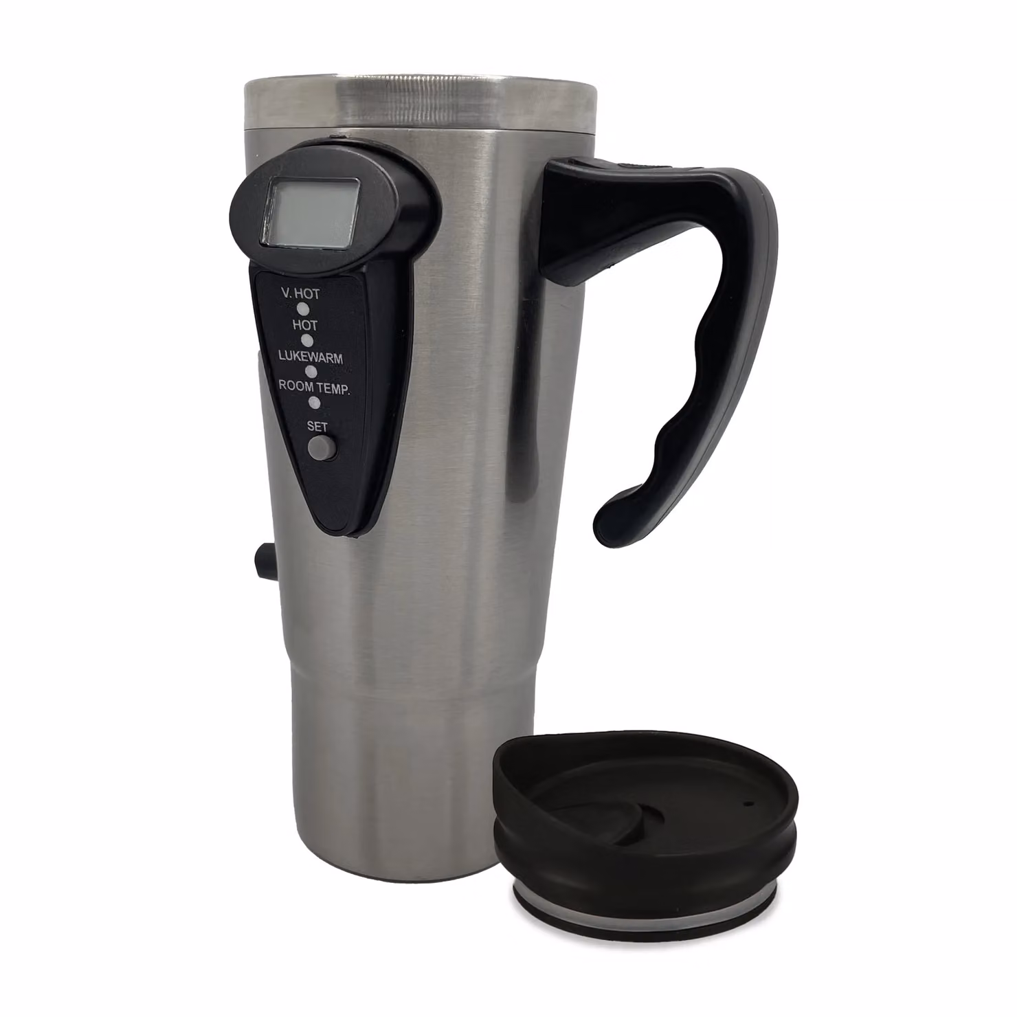 Menkind InGenious Heated Travel Mug in Silver Stainless Steel – 3