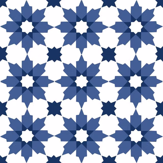 Fine Decor Blue Moroccan Zellige Style Self-Adhesive Vinyl Floor Tiles, 0.93sqm (Pack of 10)
