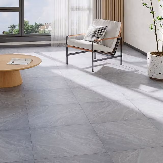 Lifeideas Set of 14 Self Adhesive Stone Effect PVC Flooring in Pearl Grey