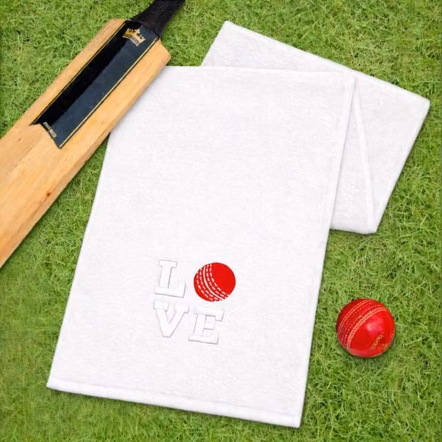 Duncan Stewart Love Sports Cricket Cotton Terrycloth Towel in White – 1