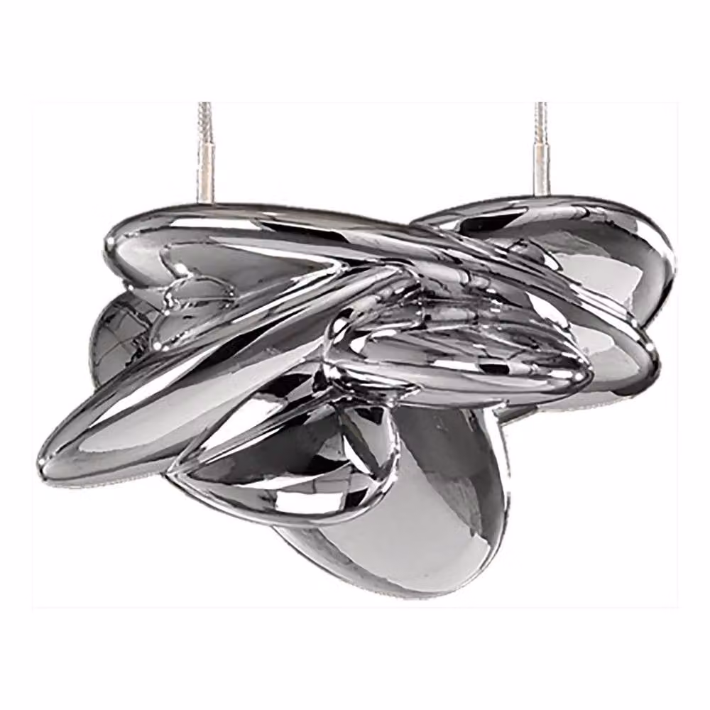Netlighting Nido Round LED Pendant Light in Chrome and Grey, Diameter: 25 cm – 2