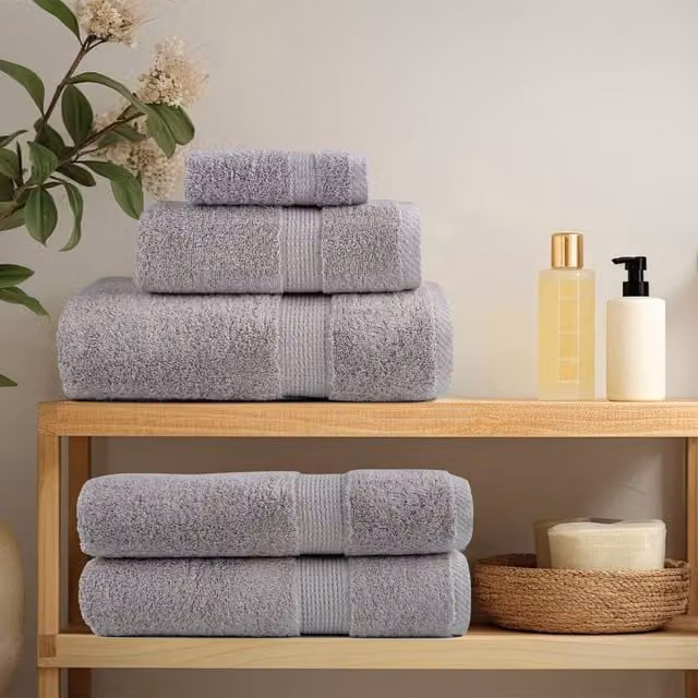 Berkfield Home SOLUND Premium Cotton Terry Shower Towels, Grey, 4 Pack, W: 70 cm, L: 140 cm, 600gsm – 1