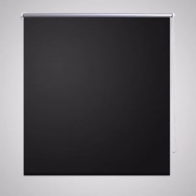 Berkfield Home Blackout Roller Blind, Thermal Insulating, Black, W: 160 cm, H: 175 cm