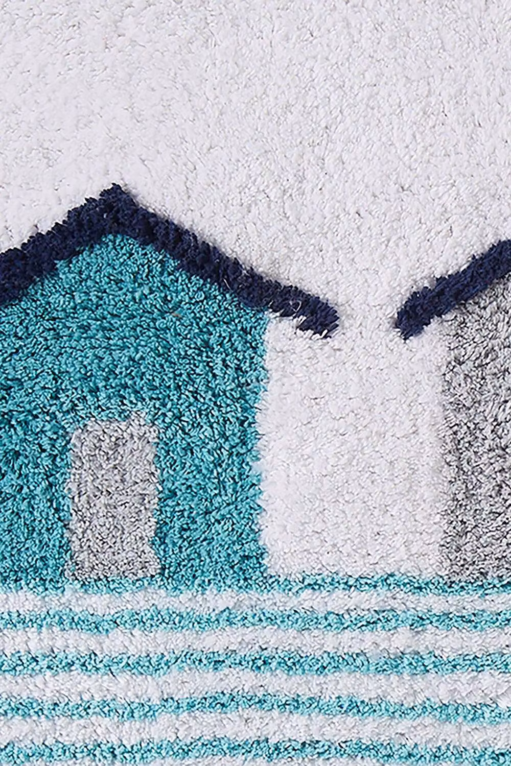 Fusion Beach Huts Anti-Slip Cotton Bath Mat in Blue – 3