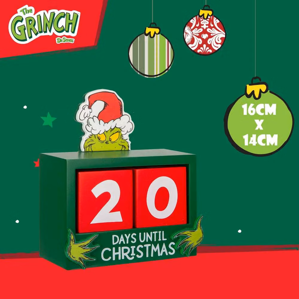 VFM e-Store Grinch Christmas Tabletop Decoration, Green, W: 16 cm, D: 16 cm, H: 14 cm – 2