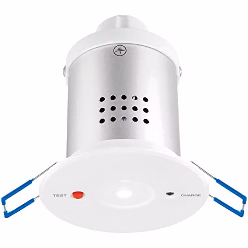 Loops Recessed Emergency Ceiling Downlight, 3W Cool White LED, White