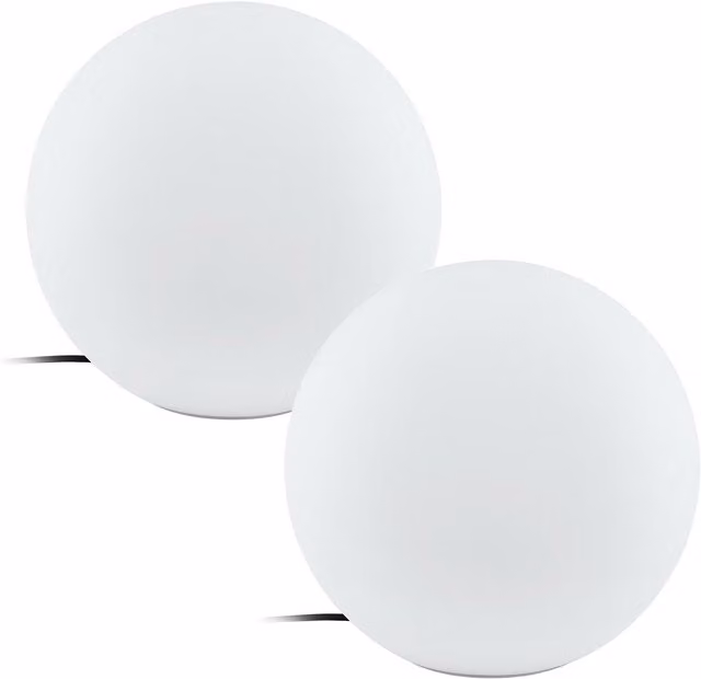 Loops 2 Pack White Plastic IP65 Outdoor Garden Ball Lights, Diameter: 39 cm, E27 40W