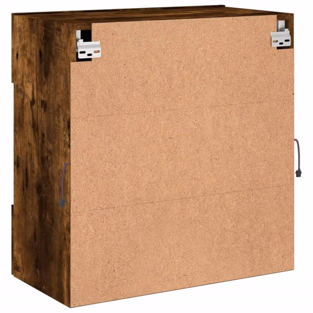 Berkfield Home TV Wall Cabinet with LED Lights in Smoked Oak Brown, W/D/H: 58.5 x 30 x 60.5 cm – 6