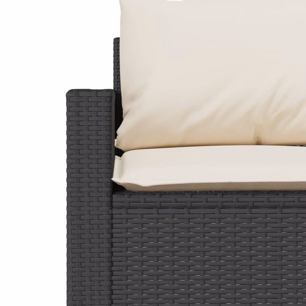 Berkfield Home 2 Piece Black Poly Rattan Garden Dining Set with Cushions – 5