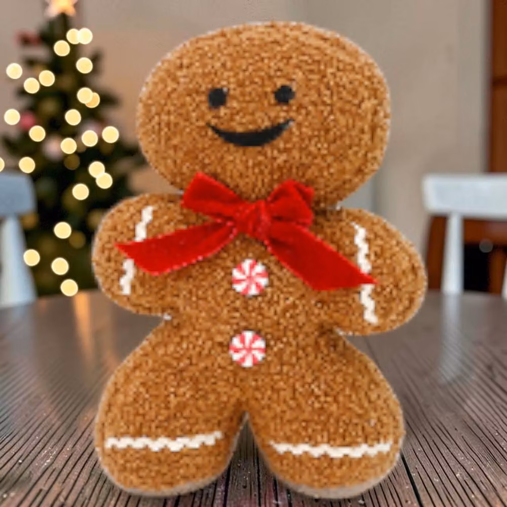 Four Candle Large Decorative Gingerbread Character Christmas Tabletop Ornament, Brown, Height: 28 cm – 2