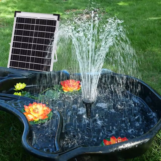 Living and Home 10W Solar Fountain Pump in Black – 1