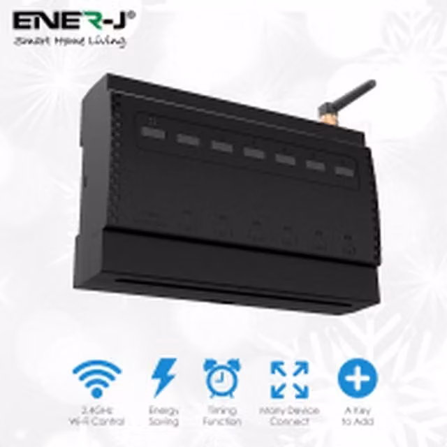 ENER-J PRO Series Smart WiFi RF 6 Circuit Receiver in Black – 1