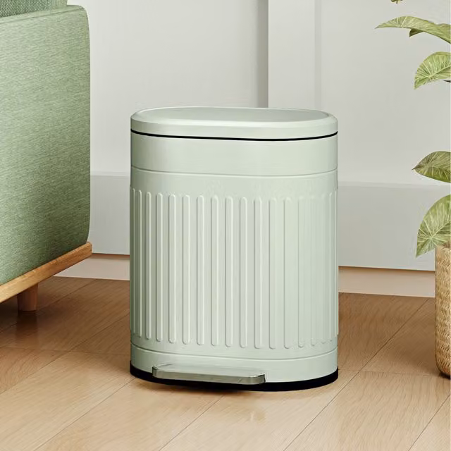 HOMCOM 20L Kitchen Bin with Soft-close Lid, Pedal and Removable Inner Bucket, Green