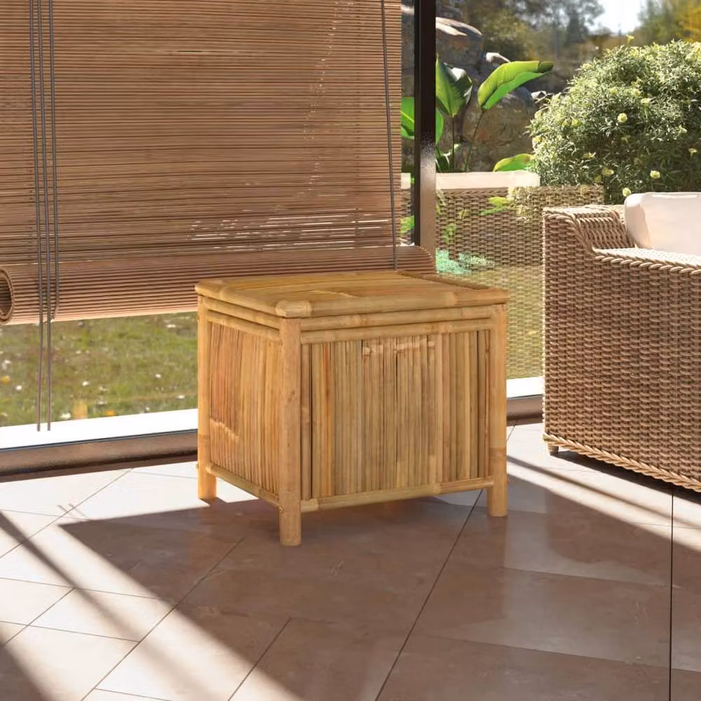 Berkfield Home Garden Storage Box in Brown Bamboo, W/D/H: 60 x 52 x 55 cm – 2