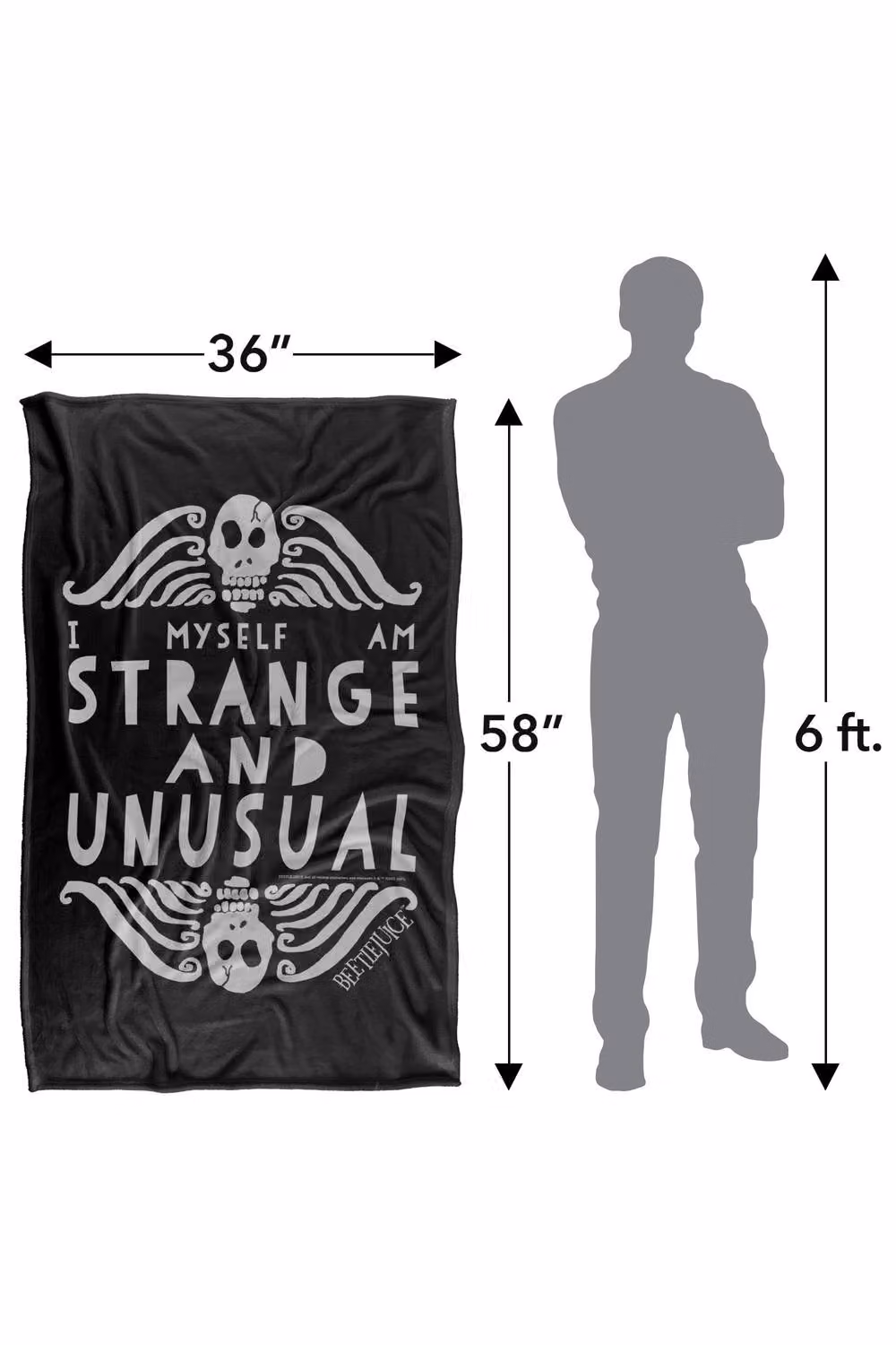 LOGOVISION Beetlejuice Strange and Unusual Super Soft Fleece Throw Blanket, Multicolour, W: 152 cm x L: 127 cm – 8