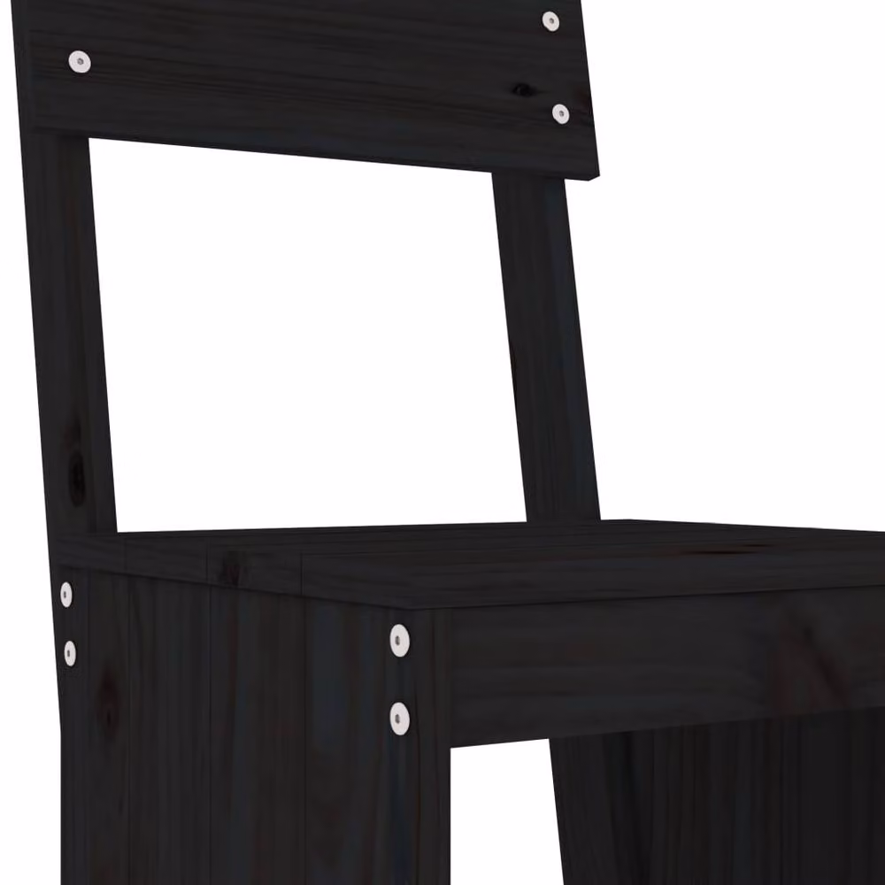 Berkfield Home Beautiful Bar Stools, Set of 2, Black Solid Pine Wood, W/D/H: 40 x 48.5 x 115.5 cm – 5