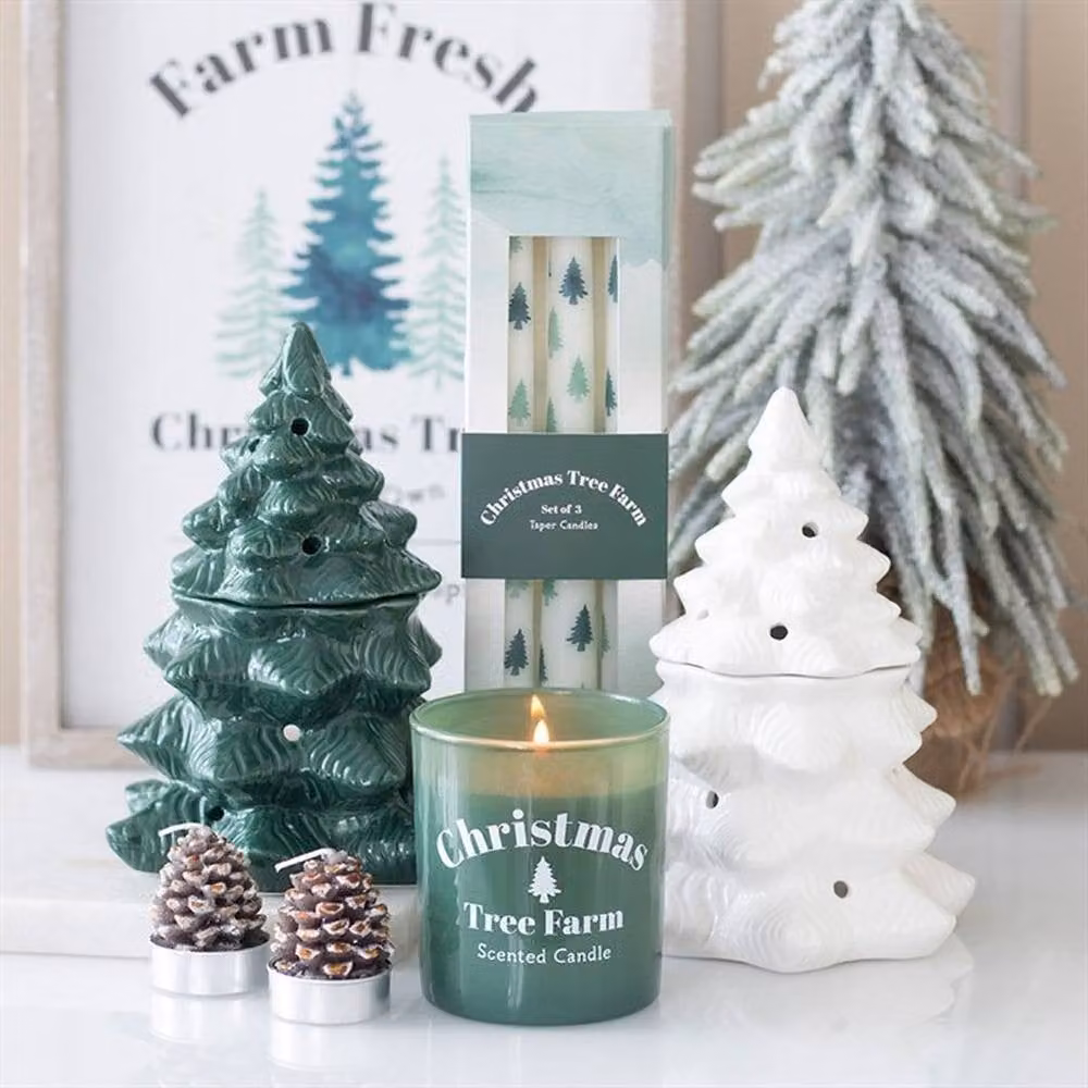 Uniqueful Green Fir Tree Ceramic Oil Burner and Wax Warmer for Tealights – 2