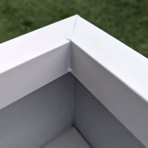 Tulipy Galvanised Steel Square Planter Tub, White, W: 40 cm, D: 40 cm, H: 40 cm – 11
