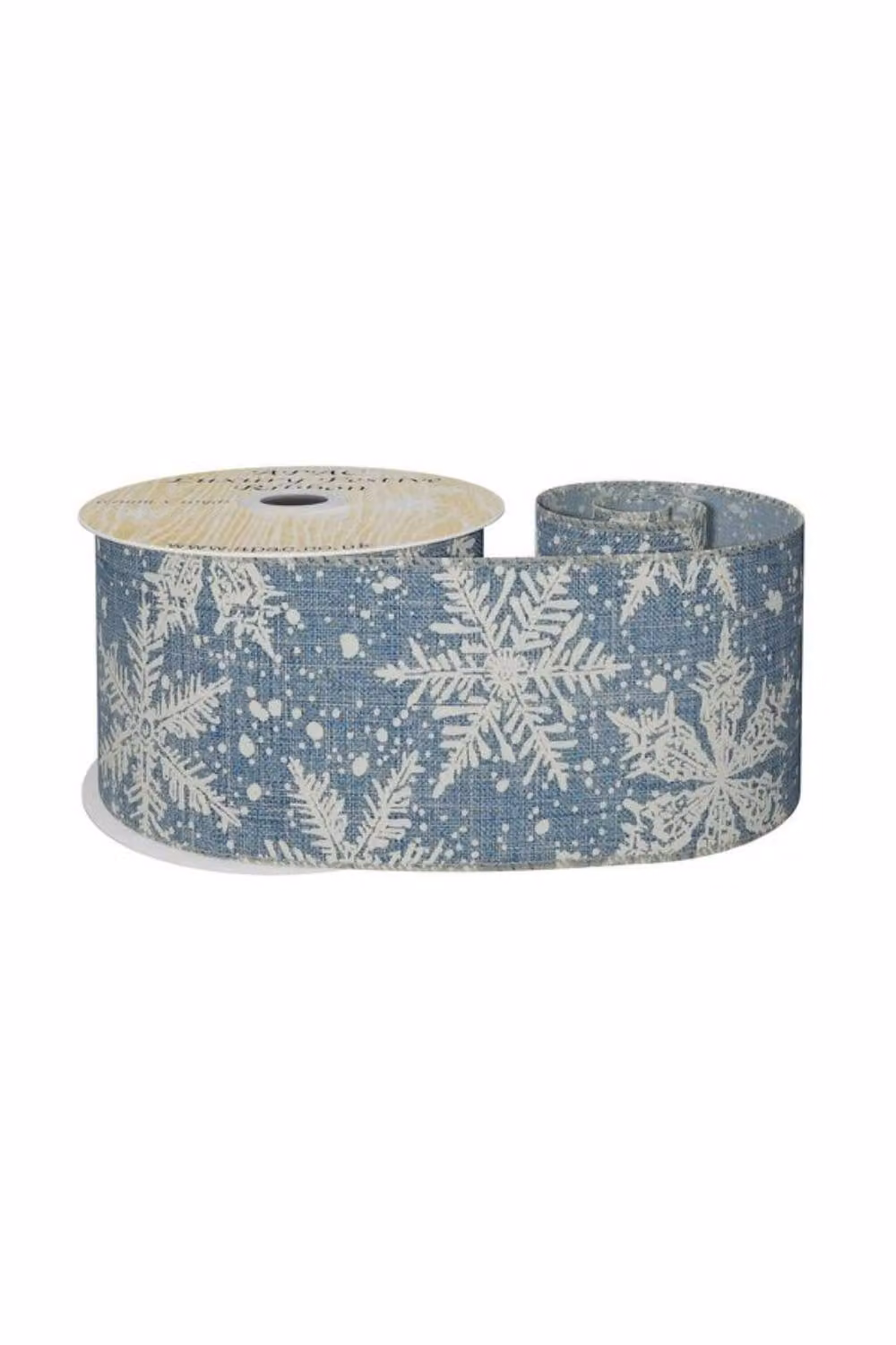 KDMD Blue and White Snowflake Ribbon, Width: 6.3 cm, Length: 9.14 m – 2