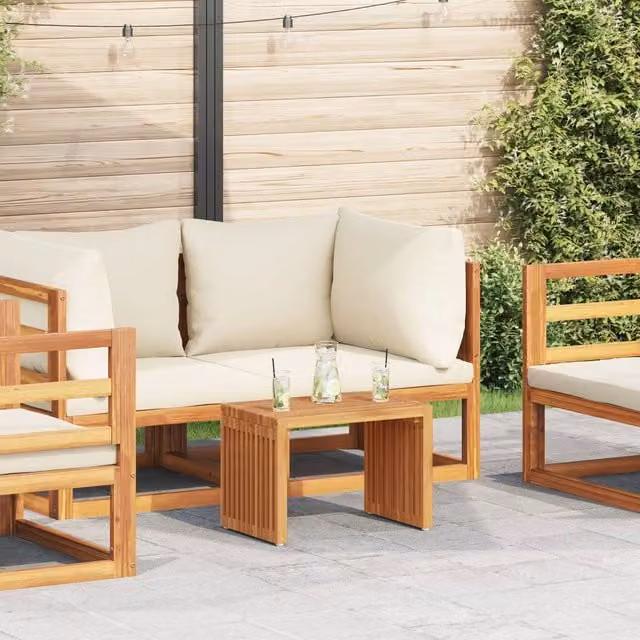 Berkfield Home Brown Teak Wood Garden Side Table W/D/H: 50 x 32.5 x 35 cm