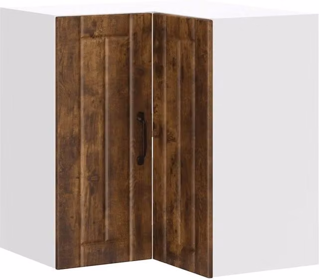 Berkfield Home Lucca Smoked Oak Kitchen Wall Corner Cabinet in Brown