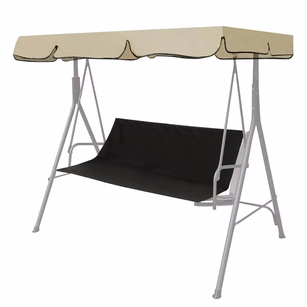 FLAVORA Black 3 Seater Swing Replacement Seat Cover, W: 148 cm, D: 51 cm, H: 51 cm – 3