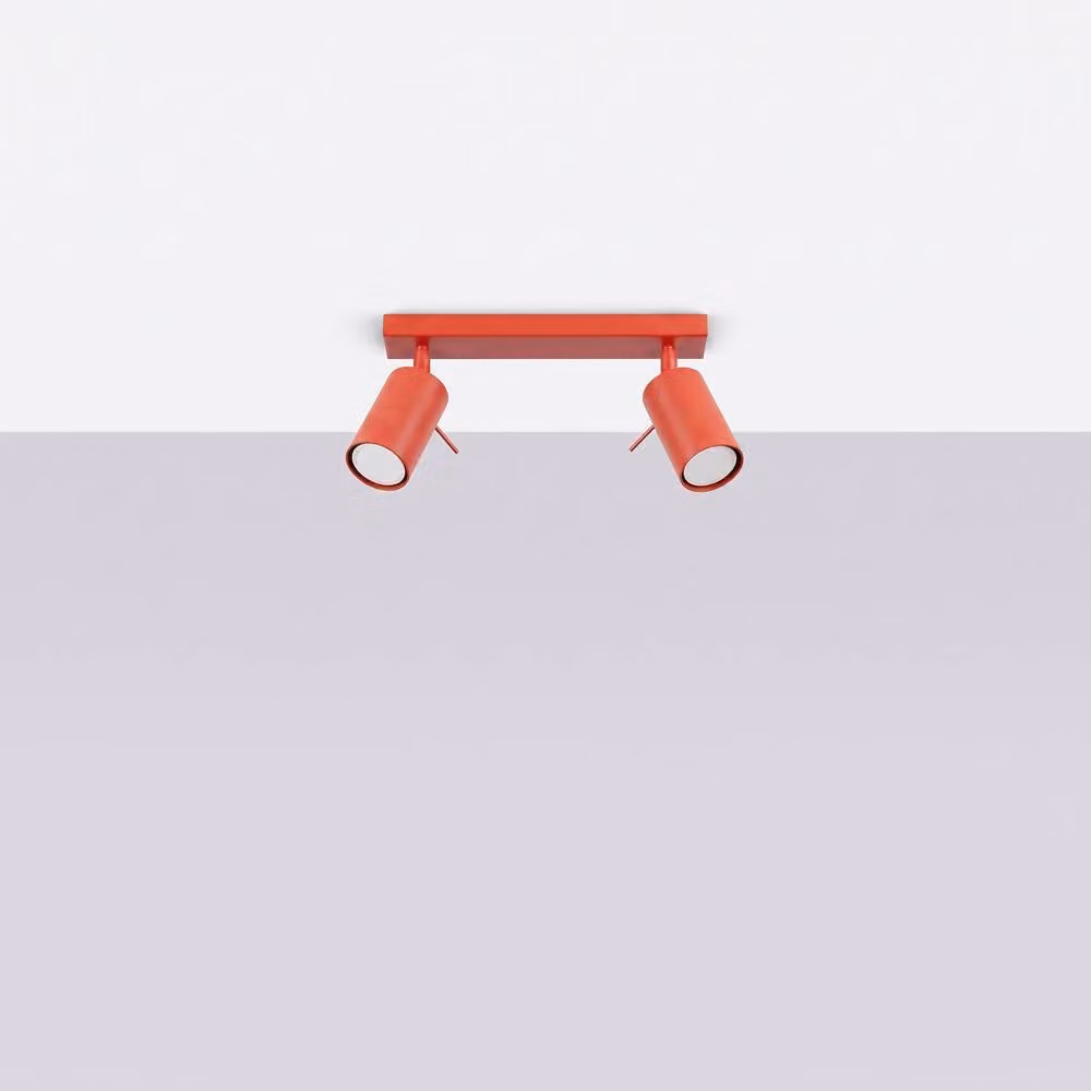 Sollux Lighting Modern Red Ring Ceiling Lamp with 2 Lights, W/D/H: 30 x 16 x 6 cm – 2