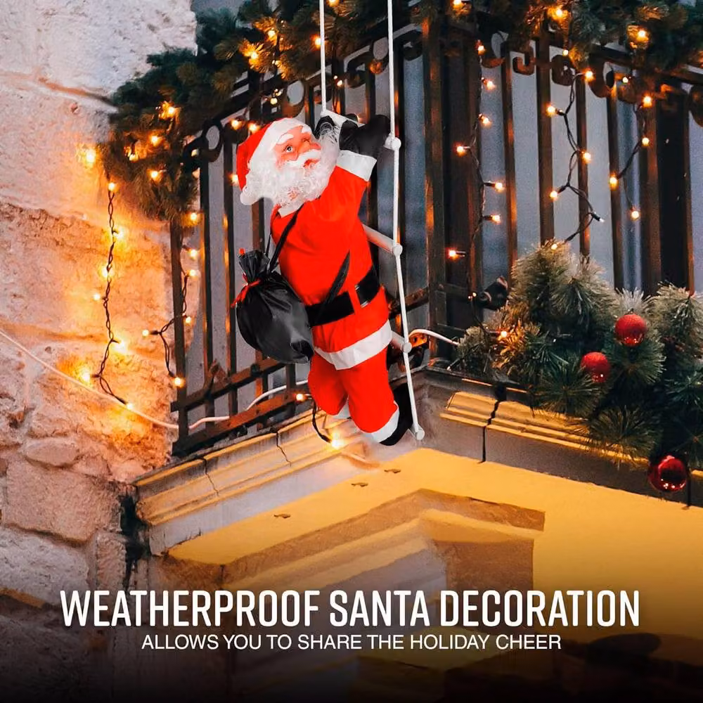Globrite Red Hanging Climbing Santa Christmas Decoration for Indoor and Outdoor Use – 3