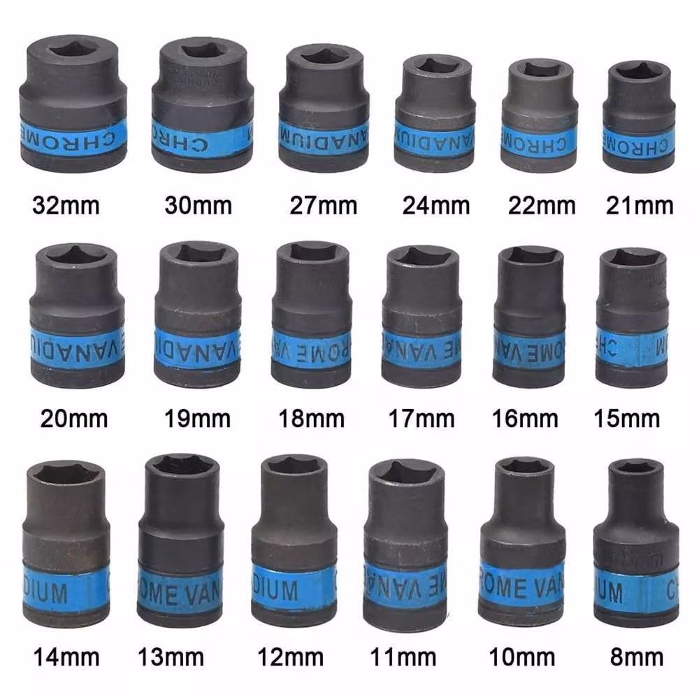 FLAVORA Heavy Duty 1/2 inch Ratchet Wrench Socket Set in Black – 3