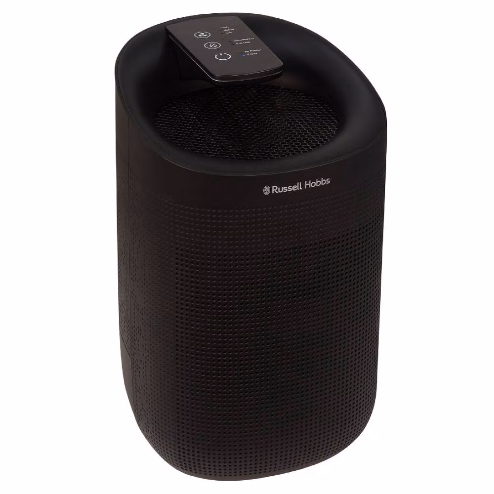 Russell Hobbs 1L 2-in-1 Dehumidifier with LED Lighting and Auto Cut Off, Black (RHDH1101) – 2