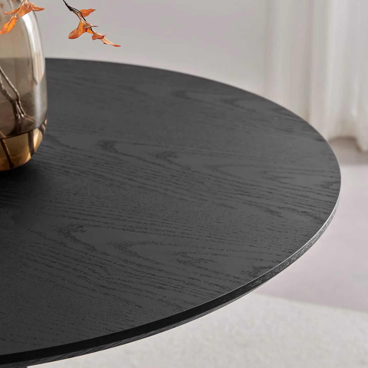 FurnitureboxUK Novara Round Black Industrial 4 Seater Dining Table with Wood and Metal Construction – 2