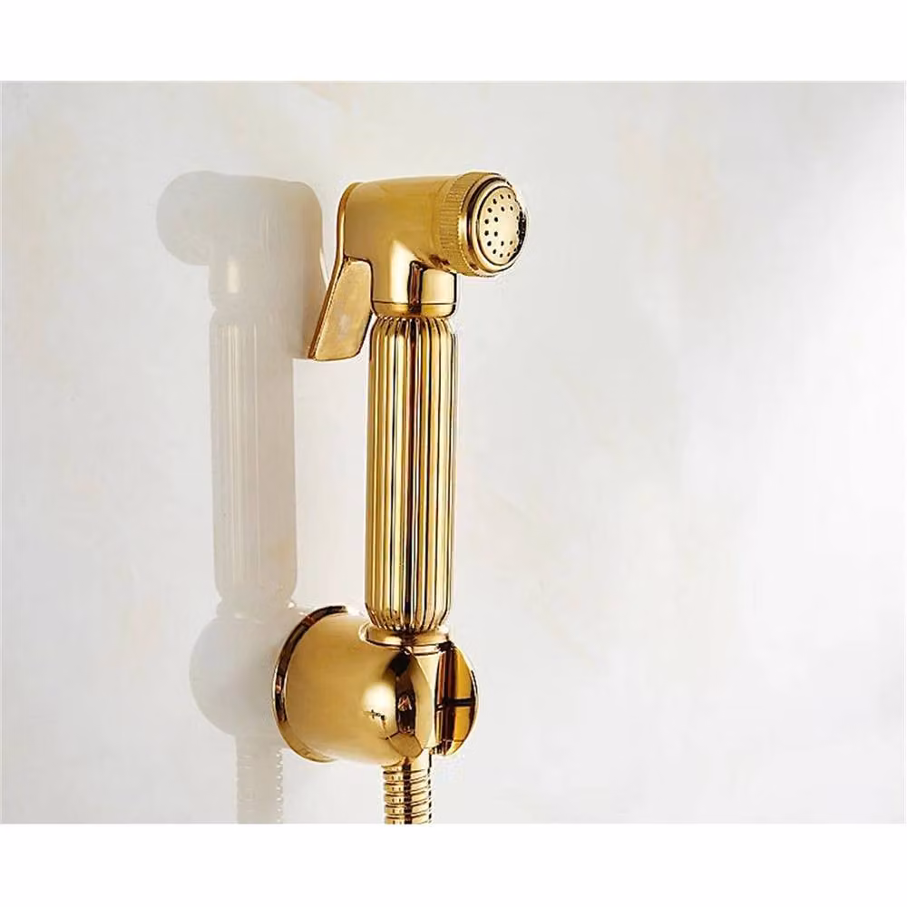 Nordara Gold Brass Bidet Shattaf Toilet Spray Head Hygiene Hand Shower Set