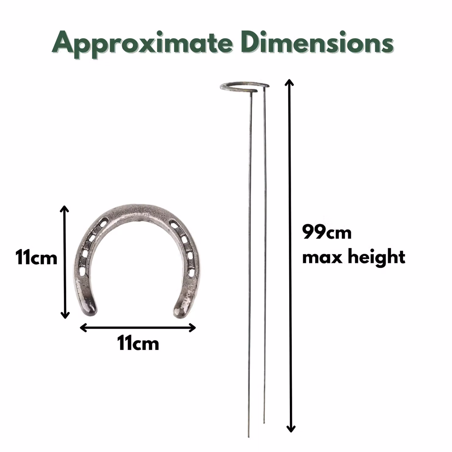 Marco Paul 2-Piece Black Metal Lucky Horseshoe Plant Support Stakes – 2