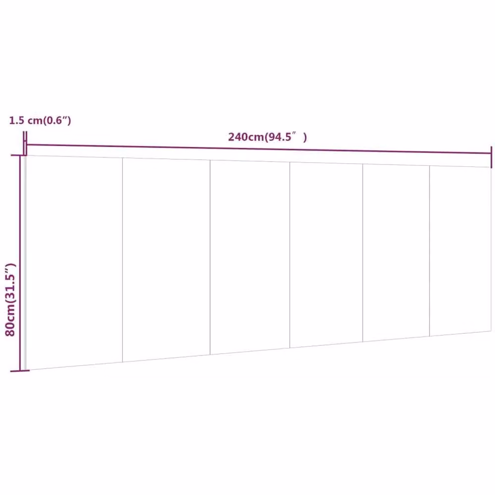 Berkfield Home Wall Headboard in Smoked Oak Brown, W: 240 cm, D: 1.5 cm, H: 80 cm – 4