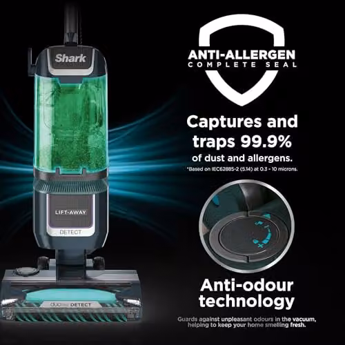 Shark Detect XL Corded Upright Vacuum Cleaner with DuoClean Detect and Anti-Tangle Roller, Petrol and Silver – 8