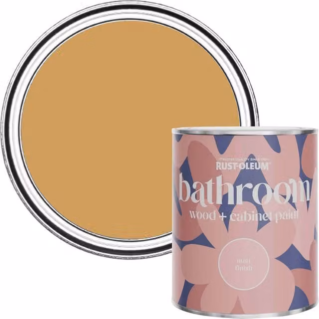 Rust-Oleum Yellow Moisture Resistant Bathroom Wood and Cabinet Paint in Matt Finish, Dijon 0.75 l