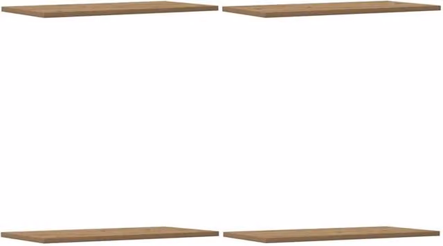 Berkfield Home Artisan Oak Wall Shelves, 4 Piece Brown Engineered Wood Set, W: 60 cm, D: 30 cm, H: 1.5 cm – 1