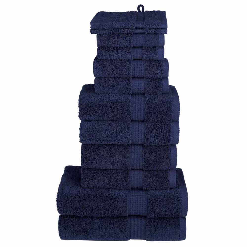 Berkfield Home Soft SOLUND 12 Piece Premium Navy Blue Cotton Terry Towel Set, 600 gsm – 2